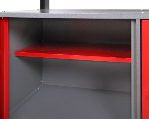 Ondis24 Werkbank abschließbar Werktisch Montagewerkbank Werkstatttisch rot mit Türen - 8