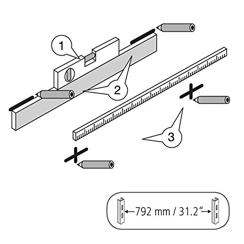 Element System ORGANIZER 3 Werkzeugwand aus Metall, 72-teilig inklusive Schrauben und Dübel, Lochwand weiß - 4