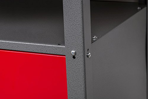 Werkbank aus Metall mit 30 mm Sperrholzplatte, robusten Oberflächen, verschließbaren Türen und Schublade, Maße B 1,20 x H 0,85 X T 0,60 m - 5