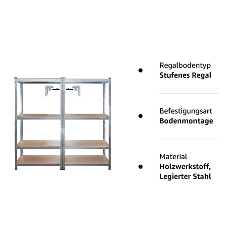 Doppelregal Steckregal Schwerlastregal Kellerregal 160 x 160 x 40cm - 10