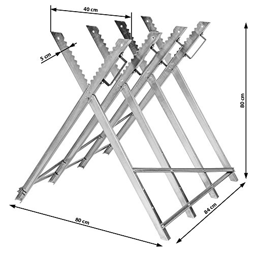 TecTake Holzsägebock für Kettensäge – diverse Modelle – (Silber / „Typ 401165“) - 4